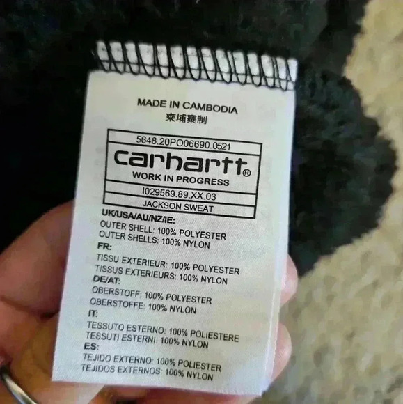 Carhartt Mens Black WIP Jackson Crew Sweatshirt S - Picture 10 of 12